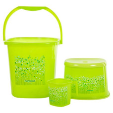 Deals and Offers on - AAROHI13 Piece Plastic Bathroom Set, Green - Deals, Discounts & Offers on - AAROHI13 Piece Plastic Bathroom Set, Green -