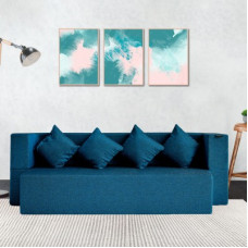 Deals and Offers on Furniture - Fresh Up Sofa cum Bed Jute Fabric 78x36x14 Inches with 4 Cushion Cover 4 Seater Double Foam Fold Out Sofa Cum Bed(Finish Color - Blue Delivery Condition - Pre-assembled) Deals, Discounts & Offers on Furniture - Fresh Up Sofa cum Bed Jute Fabric 78x36x14 Inches with 4 Cushion Cover 4 Seater Double Foam Fold Out Sofa Cum Bed(Finish Color - Blue Delivery Condition - Pre-assembled)