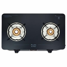 Deals and Offers on - Preethi Alya Glass Top 2 Burner Gas Stove, Manual Ignition, Black with Bati Stand Deals, Discounts & Offers on - Preethi Alya Glass Top 2 Burner Gas Stove, Manual Ignition, Black with Bati Stand