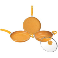 Deals, Discounts & Offers on Cookware - BERGNER Induction Bottom Non-Stick Coated Cookware Set(Aluminium, 4 - Piece)