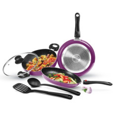Deals and Offers on Cookware - MILTON Pro Cook Kitchen Jewel Set of 5, Dark Purple Induction Bottom Non-Stick Coated Cookware Set(Aluminium, 5 - Piece) Deals, Discounts & Offers on Cookware - MILTON Pro Cook Kitchen Jewel Set of 5, Dark Purple Induction Bottom Non-Stick Coated Cookware Set(Aluminium, 5 - Piece)