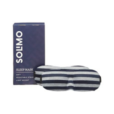 Deals and Offers on - Amazon Brand - Solimo Sleep Mask, With Eye Cushion, Ultra Smooth, Adjustable Strap, Total Blockout (Blue Stripes, Pack Of 2) Deals, Discounts & Offers on - Amazon Brand - Solimo Sleep Mask, With Eye Cushion, Ultra Smooth, Adjustable Strap, Total Blockout (Blue Stripes, Pack Of 2)