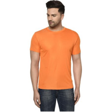 Deals and Offers on - InkTeesMen Solid Round Neck Polyester Orange T-Shirt Deals, Discounts & Offers on - InkTeesMen Solid Round Neck Polyester Orange T-Shirt