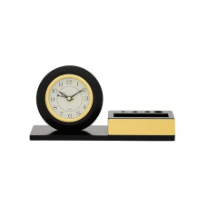Deals and Offers on - CHRONIKLE Decorative Wooden Case Analog Pen Stand Table Clock Deals, Discounts & Offers on - CHRONIKLE Decorative Wooden Case Analog Pen Stand Table Clock