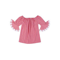 Deals and Offers on - Style Quotient Girls Striped Off Shoulder Top Deals, Discounts & Offers on - Style Quotient Girls Striped Off Shoulder Top