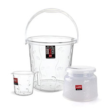 Deals and Offers on - Cello Petal Bathroom Set of 3 PCs, Small, Transparent, Plastic Deals, Discounts & Offers on - Cello Petal Bathroom Set of 3 PCs, Small, Transparent, Plastic