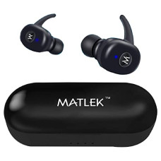 Deals, Discounts & Offers on Mobile Accessories - Matlek Bluetooth Earbuds | High Bass in Ear Earphones | 15 Hours Non Stop with Case Battery Headphones | Low Latency