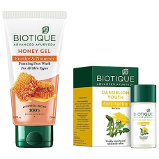 Deals and Offers on Beauty Care - Biotique Bio Honey Gel Refreshing Foaming Face Wash, 150ml & Dandelion Visibly Ageless Serum, 40ml Deals, Discounts & Offers on Beauty Care - Biotique Bio Honey Gel Refreshing Foaming Face Wash, 150ml & Dandelion Visibly Ageless Serum, 40ml