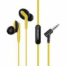 Deals, Discounts & Offers on Headphones - MAXOBULL Storm-X in-Ear Wired Earphones with Mic in line Remote Control, Tangle Free, Extra Bass & Powerful HD Sound with Passive Noise Cancellation 3.5MM Jack (Yellow)