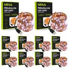 Deals, Discounts & Offers on  - GIZGA Essentials Copper LED Fairy String Lights with USB, High Brightness, Low Power Consumption, Indoor Outdoor Decoration, Diwali Light, Christmas Decor, Party Light, 3 Meter, White, Pack of 10