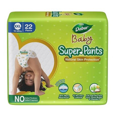 Deals, Discounts & Offers on Baby Care - Dabur Baby Super Pants - XXL (22 pieces) | 15-25 kg | Baby Wipes Infused with Shea Butter & Vitamin E | Insta-Absorb Technology | Natural Skin Protection | NO Added Parabens & Fragrances