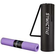Deals and Offers on Accessories - Amazon Brand - Symactive 4mm Anti-Skid Lightweight with perfect grip LDPE + EVA Yoga Mat with Carry Bag (Purple) Deals, Discounts & Offers on Accessories - Amazon Brand - Symactive 4mm Anti-Skid Lightweight with perfect grip LDPE + EVA Yoga Mat with Carry Bag (Purple)