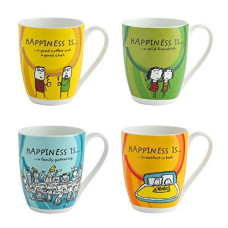 Deals and Offers on - Clay Craft Ceramic Milk Mug - Set of 4, Multicolor, 340ml, Standard (HS-MM-OXFORD-4PC) Deals, Discounts & Offers on - Clay Craft Ceramic Milk Mug - Set of 4, Multicolor, 340ml, Standard (HS-MM-OXFORD-4PC)
