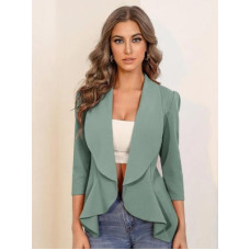 Deals and Offers on - KOTTYWomen Solid Single Breasted Formal Blazer(Green) Deals, Discounts & Offers on - KOTTYWomen Solid Single Breasted Formal Blazer(Green)