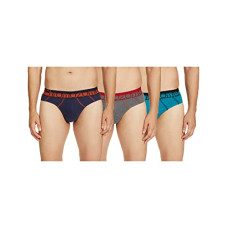 Deals, Discounts & Offers on Men - Chromozome Men's Cotton Yearly Replanish Regular Pack of 3 Brief (WS 1_V70:Navy-Char-Aqua_S)