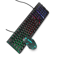 Deals and Offers on - RAEGR RapidGear X30 Wired Rainbow Backlight Keyboard and 1200 dpi Mouse Set, LED Backlit, Floating Keycaps with Breathing Lights Effect, Plug and Play | Compatible with PC/Laptop/Mac - Black RG10471 Deals, Discounts & Offers on - RAEGR RapidGear X30 Wired Rainbow Backlight Keyboard and 1200 dpi Mouse Set, LED Backlit, Floating Keycaps with Breathing Lights Effect, Plug and Play | Compatible with PC/Laptop/Mac - Black RG10471