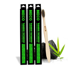 Deals and Offers on - Beco Compostable Bamboo Toothbrush with Ultra-Soft Charcoal activated Bristles, 100% Natural & Eco-Friendly (Pack of 3) Deals, Discounts & Offers on - Beco Compostable Bamboo Toothbrush with Ultra-Soft Charcoal activated Bristles, 100% Natural & Eco-Friendly (Pack of 3)