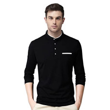 Deals, Discounts & Offers on Men - Noble Monk Mens Henley Neck Full Sleeves Solid T-Shirt