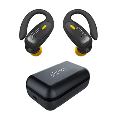 Deals and Offers on Headphones - PTron Bassbuds Sports True Wireless Bluetooth 5.1 Headphones with Deep Bass, 32Hrs Total Playtime, Ergonomic Hook Design & IPX4 Water/Sweat Resistant Earphones with Built-in HD Mic (Black & Yellow) Deals, Discounts & Offers on Headphones - PTron Bassbuds Sports True Wireless Bluetooth 5.1 Headphones with Deep Bass, 32Hrs Total Playtime, Ergonomic Hook Design & IPX4 Water/Sweat Resistant Earphones with Built-in HD Mic (Black & Yellow)