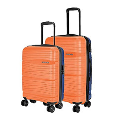 Deals, Discounts & Offers on  - Nasher Miles Nicobar Hard-Sided Polypropylene Luggage Set of 2 Orange and Blue Trolley Bags (55 & 65 cm)