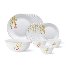 Deals and Offers on - Larah by Borosil - Tiara Series, Pebbles, 19 Pcs, Opalware Dinner Set, White Deals, Discounts & Offers on - Larah by Borosil - Tiara Series, Pebbles, 19 Pcs, Opalware Dinner Set, White