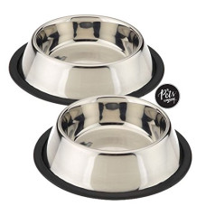 Deals, Discounts & Offers on  - The Pets Company Stainless Steel Dog Feeding Bowl, Medium Dogs (Set of 2)