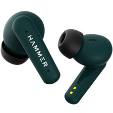 Deals, Discounts & Offers on Headphones - HAMMER Airflow Plus TWS Earbuds with Bluetooth 5.1, Smart Touch Control, Type-C Charging, IPX4 Rated SweatProof, Stereo Sound, Upto 23 Hours Playback, Noise Isolation (Emerald Green)