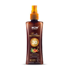 Deals, Discounts & Offers on  - WOW Skin Science UV Sunscreen Quick Absorbent, Oil-free Spray with SPF 30 - Broad Spectrum UVA & UVB Protection with Avocado Oil, Raspberry extracts rich in Vitamin C and Carrot extract |For Women & Men| All Skin Types - 100ml