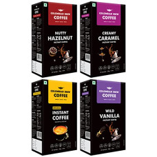 Deals, Discounts & Offers on  - Colombian Brew Hazelnut Instant 50g, Caramel Instant 50g, Vanilla Instant 50g, Pure Instant Coffee Powder 50g, No Sugar Vegan,(Gift Pack Box Diwali, Rakhi) Buy 3 Get 1 Free