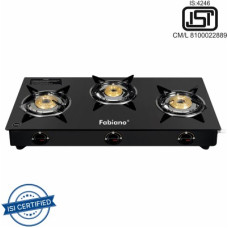 Deals, Discounts & Offers on  - Fabiano Curl Smart ISI Certified, LPG To PNG Convertible Glass Manual Gas Stove(3 Burners)