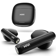 Deals, Discounts & Offers on Headphones - Mivi DuoPods A250 [Just Launched] TWS with Dual Connectivity, 13mm Rich Bass Drivers, 40 Hrs Playtime, Low Latency, Type C Fast Charging, IPX 4.0, AI-ENC, Made in India Earbuds - Black
