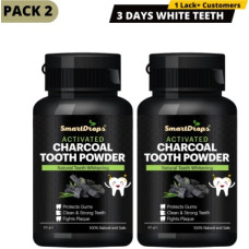 Deals and Offers on - smartdrops Teeth Whitening Charcoal Powder | Gutka Stain and Yellow Teeth Remove(160 g, Pack of 2) Deals, Discounts & Offers on - smartdrops Teeth Whitening Charcoal Powder | Gutka Stain and Yellow Teeth Remove(160 g, Pack of 2)