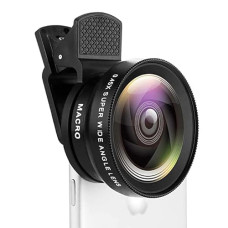 Deals, Discounts & Offers on Mobile Accessories - ALM Mobile Camera Lens, 0.45X Super Wide Angle Lens, 15X Macro Lens, Clip-On 2 in 1 Professional for Lens-Kit