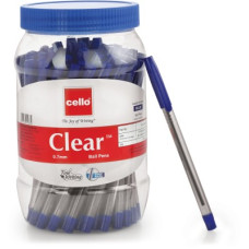 Deals, Discounts & Offers on  - Cello Clear Jar of Ball Pen(Pack of 60, Blue)
