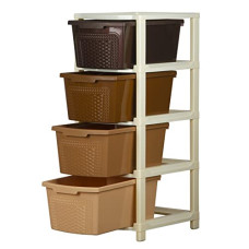 Deals, Discounts & Offers on  - Polyset Amber Plastic Drawer 4 Tier, Ombre