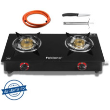 Deals, Discounts & Offers on  - Fabiano Combo (Hose Pipe + Lighter) ISI Certified LPG To PNG Convertible Glass Manual Gas Stove(2 Burners)