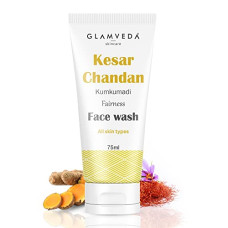 Deals, Discounts & Offers on Beauty Care - Glamveda Kesar Chandan Kumkumadi Skin Brightening Face wash | Improves Dull skin | For Brightening, Nourishing & Clarifying | No Paraben, Silicone | 75ml