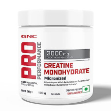 Deals and Offers on - GNC Pro Performance Creatine Monohydrate | 100 gm | 33 Servings | Boosts Athletic Performance | Micronized & Instantized | Fuels Muscles | Provides Energy Support Deals, Discounts & Offers on - GNC Pro Performance Creatine Monohydrate | 100 gm | 33 Servings | Boosts Athletic Performance | Micronized & Instantized | Fuels Muscles | Provides Energy Support