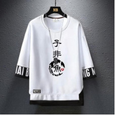 Deals, Discounts & Offers on  - Lieo TrendMen Printed Round Neck Cotton Blend White T-Shirt