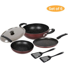 Deals, Discounts & Offers on Cookware - SigriWala Classic Long Life Durable 6 pc Set Non-Stick Coated Cookware Set(Aluminium, 6 - Piece)