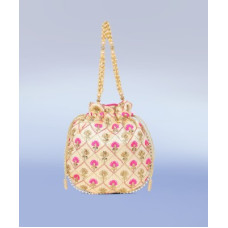 Deals and Offers on Bags, Wallets & Belts - LAVIEWomen Pink Potli Deals, Discounts & Offers on Bags, Wallets & Belts - LAVIEWomen Pink Potli