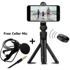 Deals and Offers on Electronics - PULTO Buetooth Stand Selfie Stick Tripod with BT Remote + Lapel Collar Microphone Single Gimbal Deals, Discounts & Offers on Electronics - PULTO Buetooth Stand Selfie Stick Tripod with BT Remote + Lapel Collar Microphone Single Gimbal