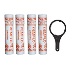 Deals and Offers on - GE Filtration Kemflow Spun Filter Candle 10inch,Outer Filter,Catridge,Compatible with All Domestic Water purifiers Pack of 4pcs with Wrench Deals, Discounts & Offers on - GE Filtration Kemflow Spun Filter Candle 10inch,Outer Filter,Catridge,Compatible with All Domestic Water purifiers Pack of 4pcs with Wrench