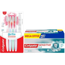 Deals, Discounts & Offers on  - Colgate Sensitive Plus Toothpaste 70gm (Buy 1 Get 1) & Gentle Sensitive Toothbrush 4Pcs Toothpaste(140 g, Pack of 2)