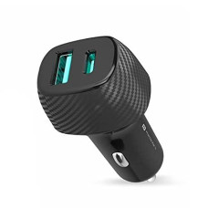 Deals, Discounts & Offers on Mobile Accessories - Portronics Car Power 6 36W Fast Car Charging Adapter with Dual Output Ports(PD Type C+ Mach USB-A) Compatible with iPhones, Android Smartphones, Tablets & More(Black)