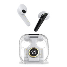 Deals, Discounts & Offers on Headphones - PTron Newly Launched Bassbuds Nyx in-Ear Wireless Headphone, Immersive Audio, BT5.1, Stereo Calls, 50ms Movie Mode, Touch Control TWS Earbuds, Digital Case, Type-C Fast Charging & IPX4 (White/Black)