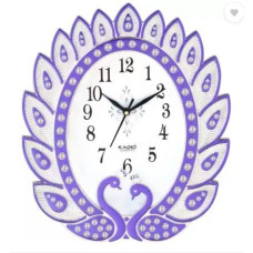 Deals, Discounts & Offers on  - Kadio Analog 30 cm X 26 cm Wall Clock (Purple, with Glass, Standard)
