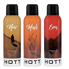 Deals, Discounts & Offers on Beauty Care - HOTT Deodorant 200ml (Pack of 3-200 ml each)