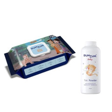 Deals, Discounts & Offers on Baby Care - Bumtum Chota Bheem Gentle Soft Moisturizing Wet Wipes with Lid - 72 Pcs.(Pack of 1) & Baby Talc Powder (200 Gram) Combo