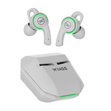 Deals, Discounts & Offers on Headphones - Wings Phantom 200 Wireless Earbuds with LED Battery Indicator, 40ms Low Latency, Bluetooth 5.2, 30 Hours Playtime, DNS Mic with Noise Reduction, IPX5, 13mm Driver Headphones (White)